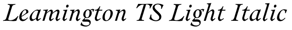 Leamington TS Light Italic Font