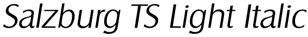 Salzburg TS Light Italic Font