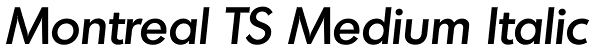 Montreal TS Medium Italic Font