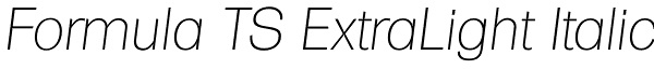 Formula TS ExtraLight Italic Font