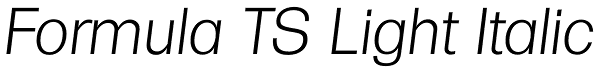 Formula TS Light Italic Font