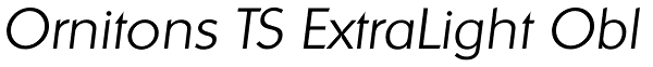 Ornitons TS ExtraLight Obl Font