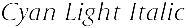 Cyan Light Italic Font