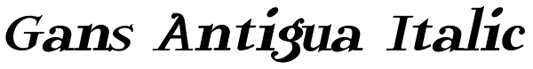 Gans Antigua Italic Font