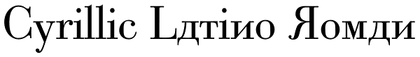 Cyrillic Latino Roman Font