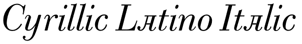 Cyrillic Latino Italic Font