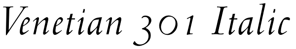 Venetian 301 Italic Font