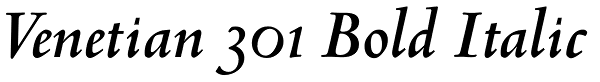 Venetian 301 Bold Italic Font