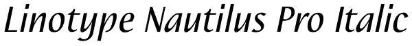 Linotype Nautilus Pro Italic Font