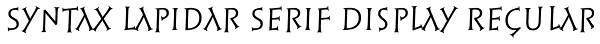 Syntax Lapidar Serif Display Regular Font