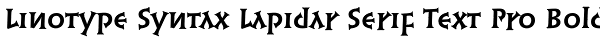 Linotype Syntax Lapidar Serif Text Pro Bold Font