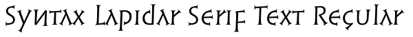 Syntax Lapidar Serif Text Regular Font