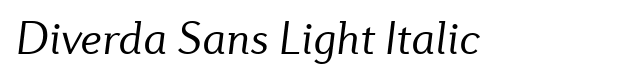 Diverda Sans Light Italic Font