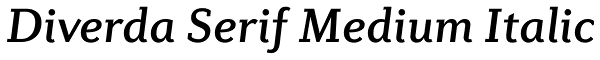 Diverda Serif Medium Italic Font