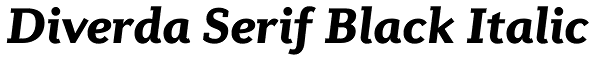 Diverda Serif Black Italic Font