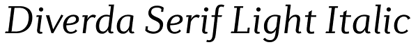 Diverda Serif Light Italic Font