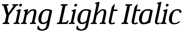 Ying Light Italic Font