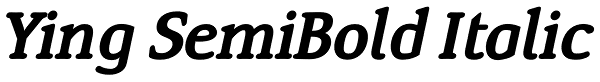 Ying SemiBold Italic Font