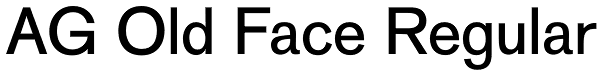 AG Old Face Regular Font