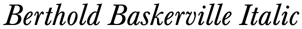 Berthold Baskerville Italic Font