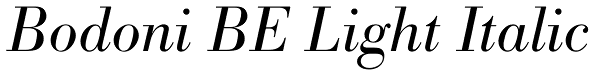 Bodoni BE Light Italic Font