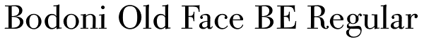 Bodoni Old Face BE Regular Font