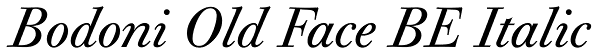 Bodoni Old Face BE Italic Font