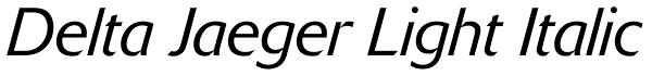 Delta Jaeger Light Italic Font