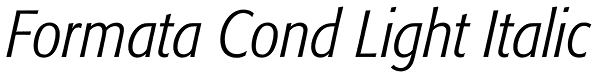 Formata Cond Light Italic Font