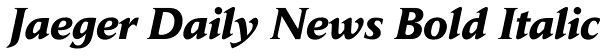 Jaeger Daily News Bold Italic Font