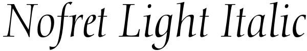 Nofret Light Italic Font