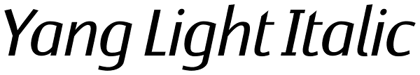 Yang Light Italic Font