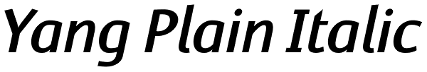 Yang Plain Italic Font