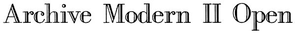 Archive Modern II Open Font
