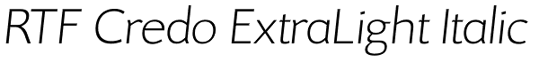 RTF Credo ExtraLight Italic Font