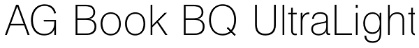 AG Book BQ UltraLight Font