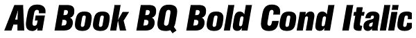 AG Book BQ Bold Cond Italic Font