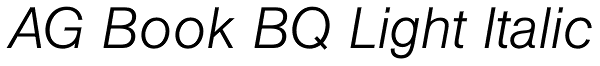 AG Book BQ Light Italic Font