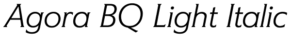 Agora BQ Light Italic Font