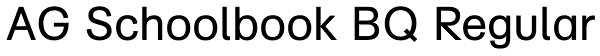 AG Schoolbook BQ Regular Font