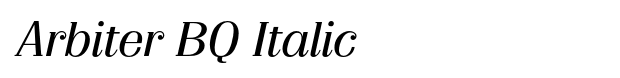 Arbiter BQ Italic Font