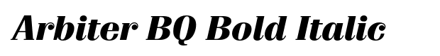 Arbiter BQ Bold Italic Font