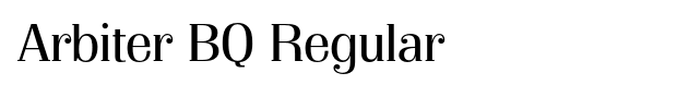 Arbiter BQ Regular Font