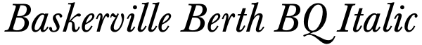 Baskerville Berth BQ Italic Font