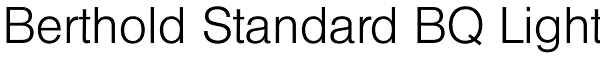 Berthold Standard BQ Light Font