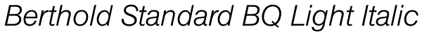 Berthold Standard BQ Light Italic Font