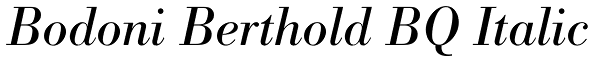 Bodoni Berthold BQ Italic Font