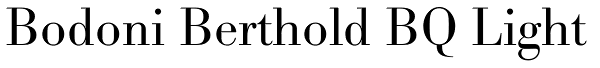 Bodoni Berthold BQ Light Font