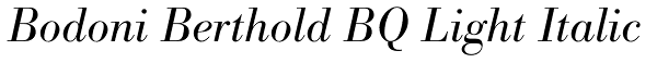 Bodoni Berthold BQ Light Italic Font