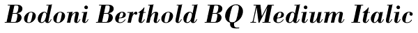 Bodoni Berthold BQ Medium Italic Font